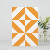 Verbrandend Oranje geometrisch decoderingspatroon Briefpapier (Staand voorkant)