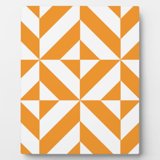 Verbrandend Oranje geometrisch decoderingspatroon Fotoplaat (Voorkant)