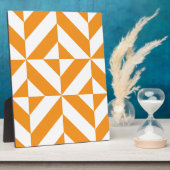 Verbrandend Oranje geometrisch decoderingspatroon Fotoplaat (Zijkant)