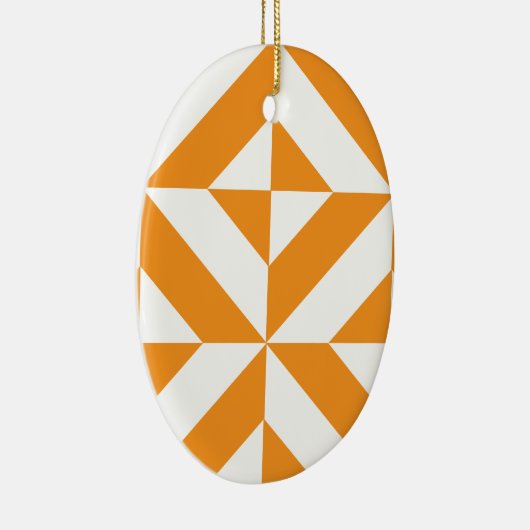 Verbrandend Oranje geometrisch decoderingspatroon Keramisch Ornament (Rechts)