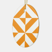 Verbrandend Oranje geometrisch decoderingspatroon Keramisch Ornament (Links)