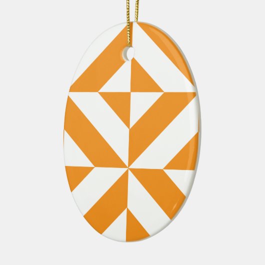 Verbrandend Oranje geometrisch decoderingspatroon Keramisch Ornament (Links)
