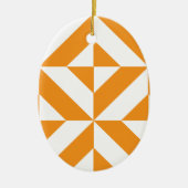 Verbrandend Oranje geometrisch decoderingspatroon Keramisch Ornament (Voorkant)