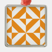 Verbrandend Oranje geometrisch decoderingspatroon Metalen Ornament (Voorkant)