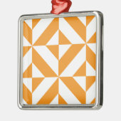 Verbrandend Oranje geometrisch decoderingspatroon Metalen Ornament (Links)