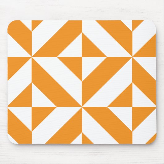 Verbrandend Oranje geometrisch decoderingspatroon Muismat (Voorkant)