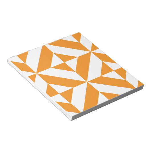 Verbrandend Oranje geometrisch decoderingspatroon Notitieblok (Schuin)