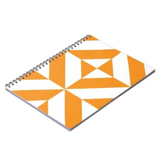 Verbrandend Oranje geometrisch decoderingspatroon Notitieboek (Linkerzijde)