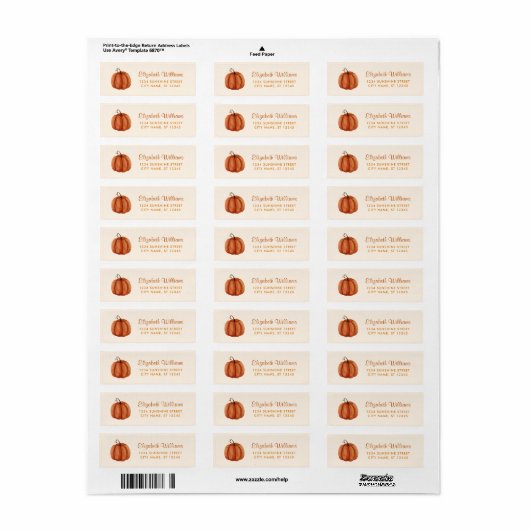 Verbrandend Oranje pompoeninglabel Etiket (Full Sheet)