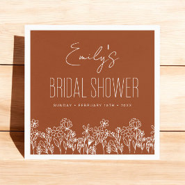 Verbrandend Oranje Wildflower Boho Vrijgezellenfee Servet