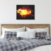Verbrandend paard canvas afdruk (Insitu (Slaapkamer))