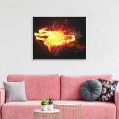 Verbrandend paard canvas afdruk (Insitu (Woonkamer))