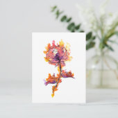 Verbrandend Roos Tattoo Briefkaart (Staand voorkant)