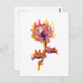 Verbrandend Roos Tattoo Briefkaart (Voorkant / Achterkant)