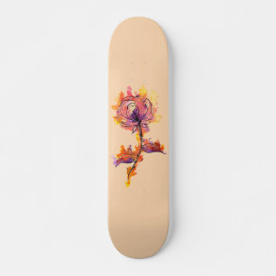 Verbrandend Roos Tattoo Persoonlijk Skateboard