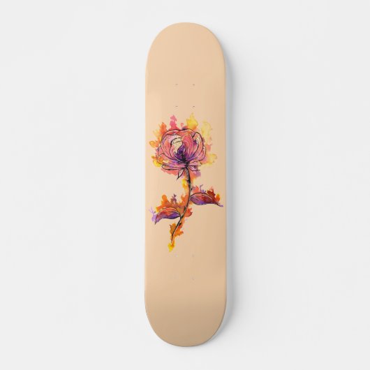 Verbrandend Roos Tattoo Persoonlijk Skateboard (Voorkant)