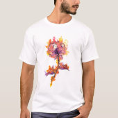 Verbrandend Roos Tattoo T-shirt (Voorkant)
