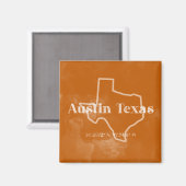 Verbrandend Sinaasappel Austin Texas Magnet (Voorkant / Achterkant)