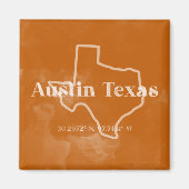Verbrandend Sinaasappel Austin Texas Magnet (Voorkant)