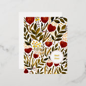 Verbrandend Sinaasappel Botanisch Beste moeder Moe Folie Feestdagen Briefkaart (Voorkant / Achterkant)