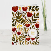 Verbrandend Sinaasappel Botanisch Beste moeder Moe Folie Feestdagenkaart (Voorkant)