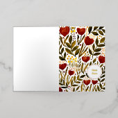 Verbrandend Sinaasappel Botanisch Beste moeder Moe Folie Feestdagenkaart (Buiten Laag)