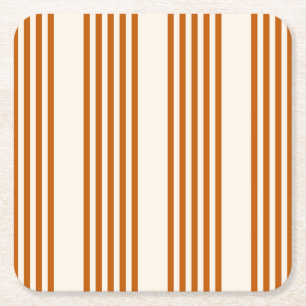 Verbrandend sinaasappel en beige vijf strips kartonnen onderzetters
