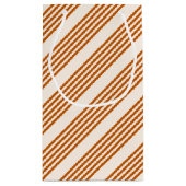 Verbrandend sinaasappel en beige vijf strips klein cadeauzakje (Achterkant)