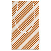 Verbrandend sinaasappel en beige vijf strips klein cadeauzakje (Voorkant)