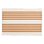 Verbrandend sinaasappel en beige vijf strips kussensloop (Achterkant)