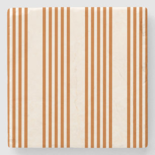 Verbrandend sinaasappel en beige vijf strips stenen onderzetter