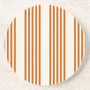 Verbrandend sinaasappel en beige vijf strips zandsteen onderzetter