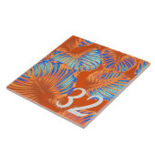 Verbrandend Sinaasappel en elektrisch blauw Tegeltje (Zijkant)