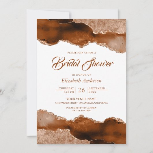 Verbrandend Sinaasappel Terracotta Agate Marble Vr Kaart (Voorkant)