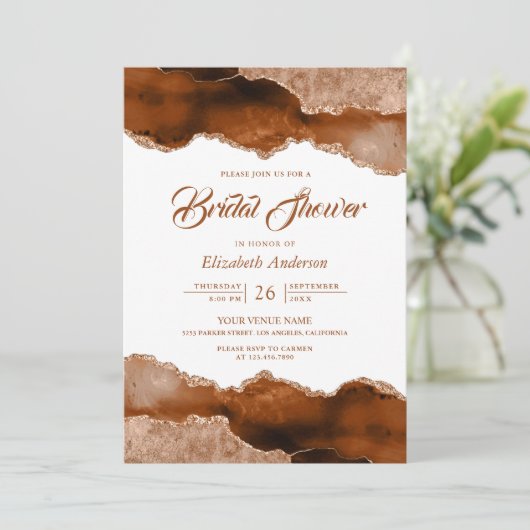 Verbrandend Sinaasappel Terracotta Agate Marble Vr Kaart (Staand voorkant)