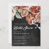 Verbrandend Sinaasappel Terracotta Floral Black Vr Kaart (Voorkant)