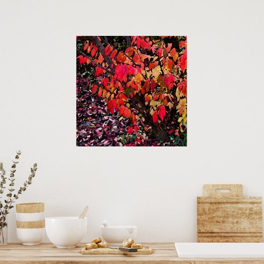 Verbrandende Abstracte Struik Poster (Keuken)