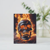 Verbrandende schedel briefkaart (Staand voorkant)
