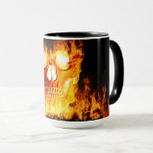 Verbrandende schedel mok (Voorkant rechts)