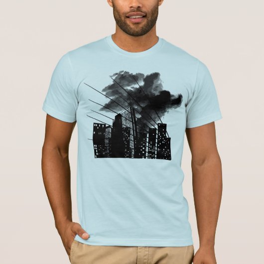 Verbrandende stad t-shirt (Voorkant)