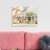 Verbranding en plundering van admiraal Cockburn Canvas Afdruk (Insitu (Woonkamer))