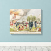 Verbranding en plundering van admiraal Cockburn Canvas Afdruk (Insitu (Houten vloer))