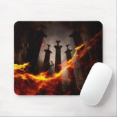 Verbranding naar de grond muismat (Met muis)