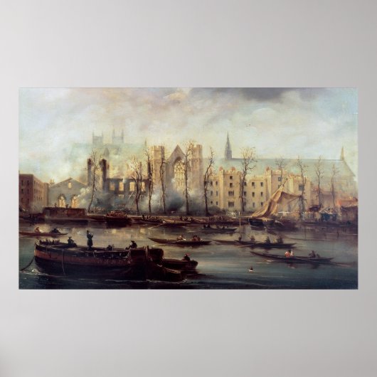 Verbranding van de woningen van het Parlement Poster (Voorkant)