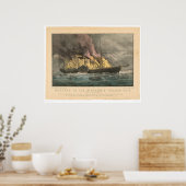Verbranding van het stuurschip Golden Gate (0144A) Poster (Keuken)