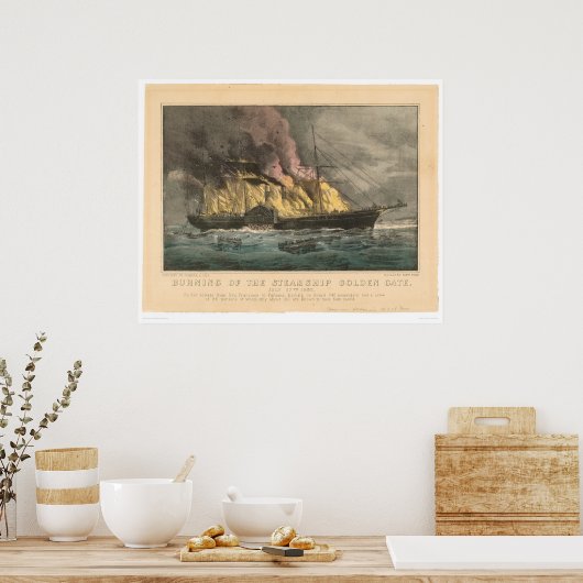 Verbranding van het stuurschip Golden Gate (0144A) Poster (Keuken)