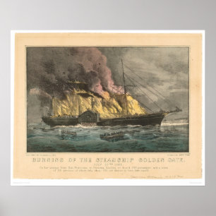 Verbranding van het stuurschip Golden Gate (0144A) Poster