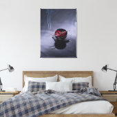 Verbrandingsincense bovenop de kom van de bladen canvas afdruk (Insitu (Slaapkamer))