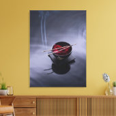 Verbrandingsincense bovenop de kom van de bladen canvas afdruk (Insitu (Woonkamer))