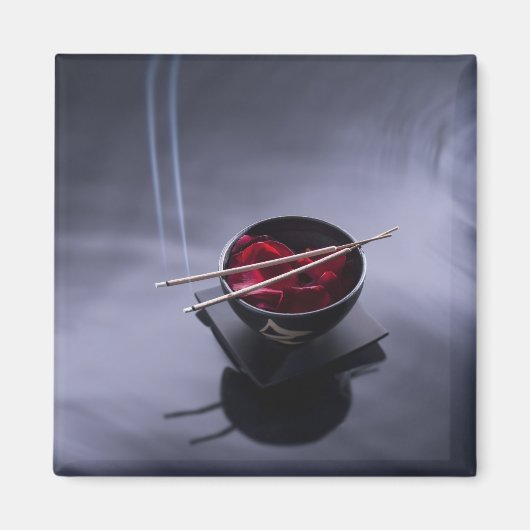 Verbrandingsincense bovenop de kom van de bladen magneet (Voorkant)